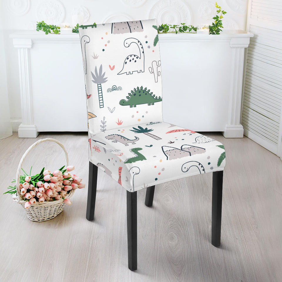 Cute Cartoon Dinosaurs Tree Pattern Dining Chair Slipcover