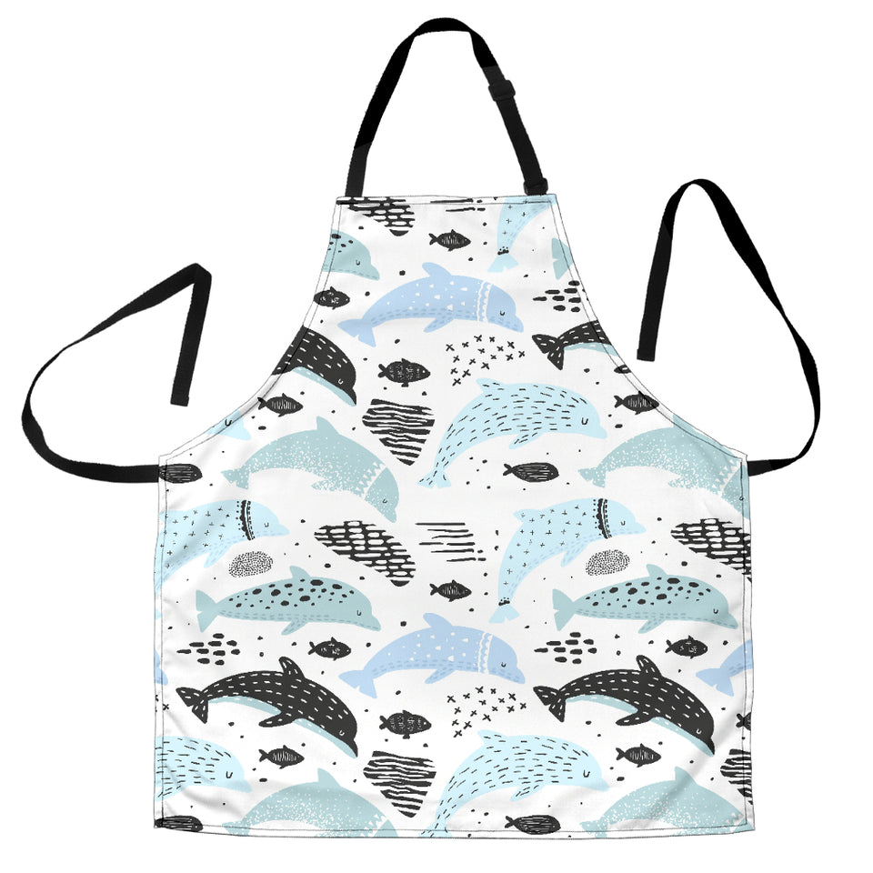 Cute Dolphins Childish Style Pattern Adjustable Apron