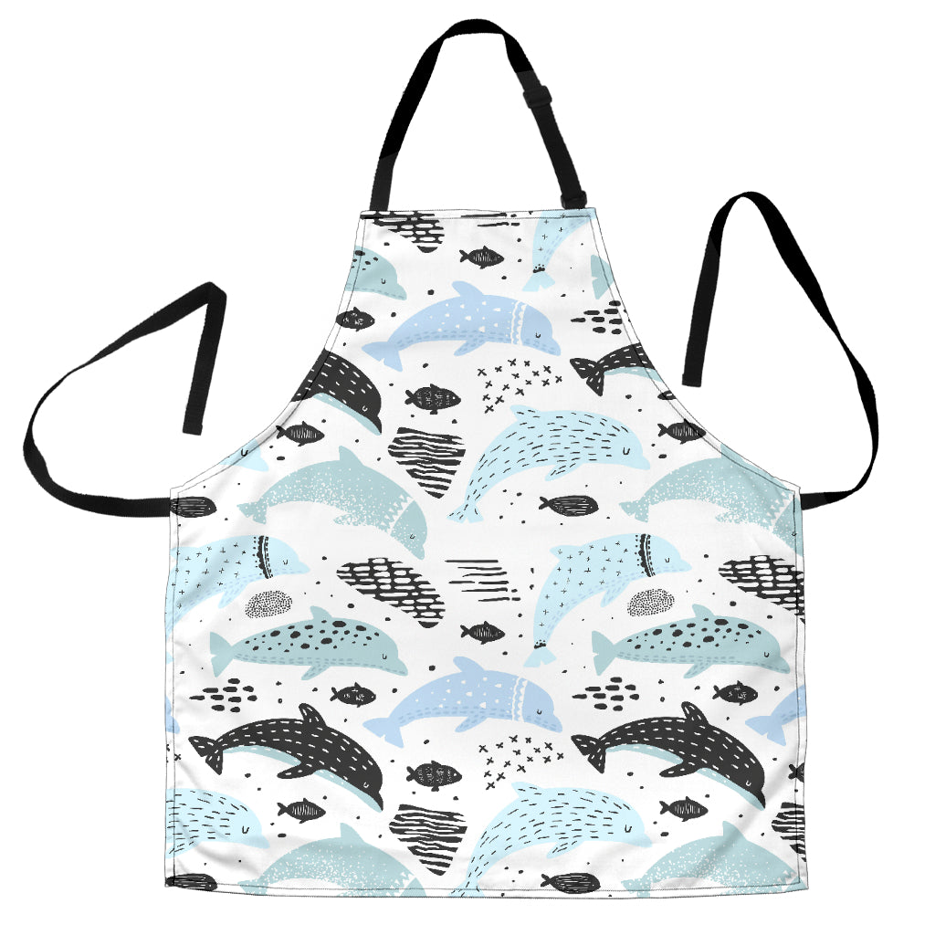 Cute Dolphins Childish Style Pattern Adjustable Apron