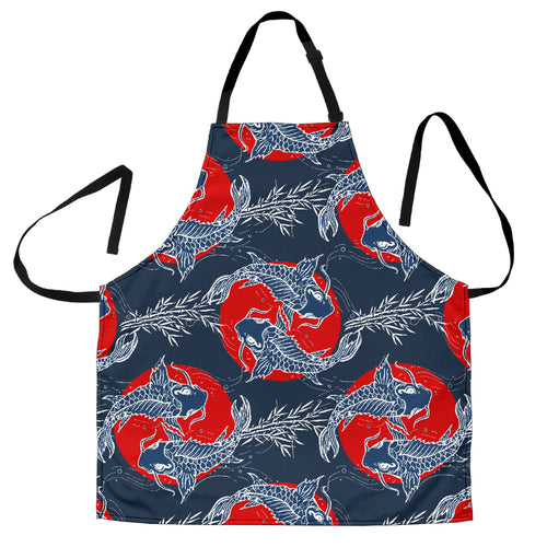 Koi Fish Carp Fishs Hand Drawn Japanese Art Adjustable Apron