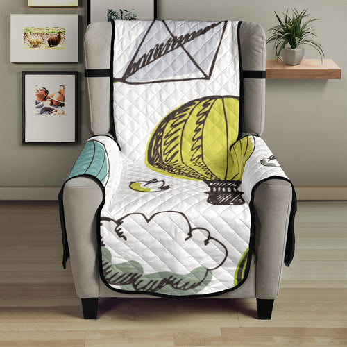 Hot Air Balloon Bird Cloud Pattern Chair Cover Protector