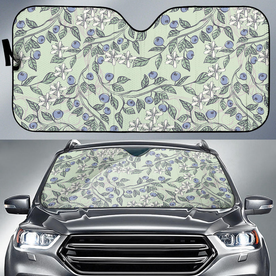 Hand Drawn Blueberry Pattern Car Sun Shade