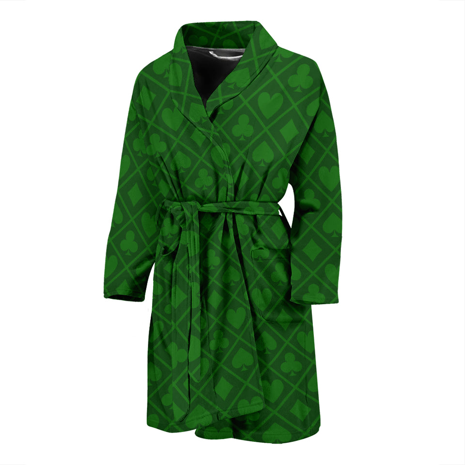 Casino Cards Suits Pattern Print Design 04 Men's Bathrobe