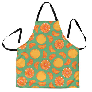 Orange Fruit Pattern Green Background Adjustable Apron