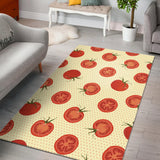 Tomato Dot Background Area Rug