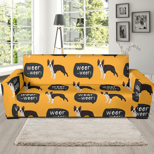 Boston Terrier Design Pattern Sofa Slipcover