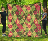 Cool Geometric Lime Pattern Premium Quilt