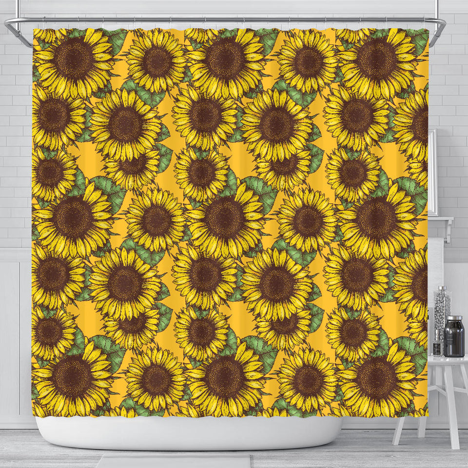 Sunflower Pattern Shower Curtain Fulfilled In US