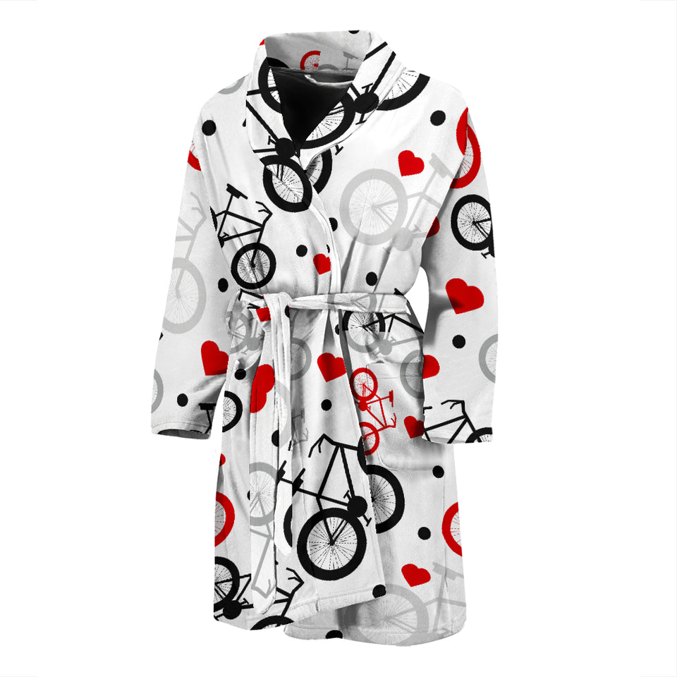 Bicycle Pattern Print Design 04 Men's Bathrobe