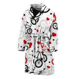 Bicycle Pattern Print Design 04 Men's Bathrobe