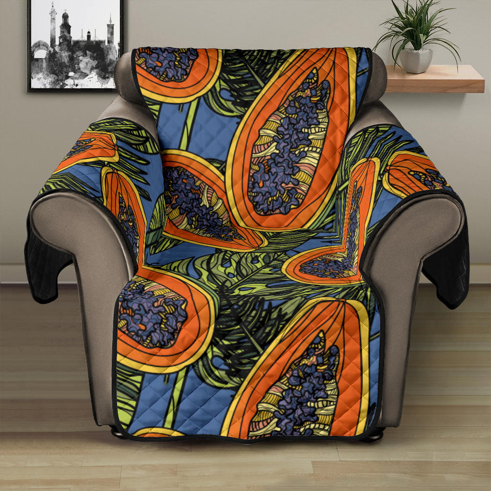 Colorful papaya tropical leaves Recliner Cover Protector