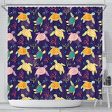 Colorful Sea Turtle Pattern Shower Curtain Fulfilled In US