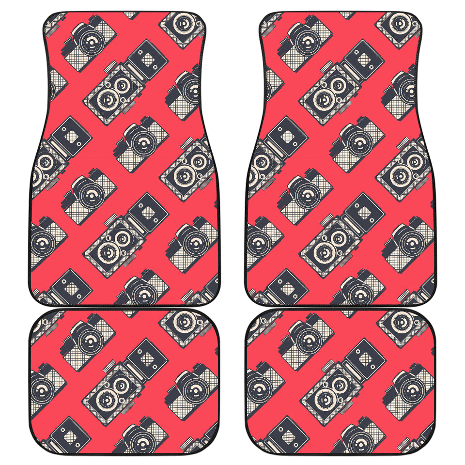 Camera Pattern Print Design 05 Front and Back Car Mats