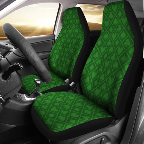 Casino Cards Suits Pattern Print Design 04 Universal Fit Car Seat Covers