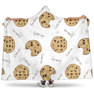 Sketch Style Cookie Pattern Hooded Blanket