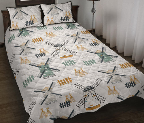 windmill pattern Quilt Bed Set