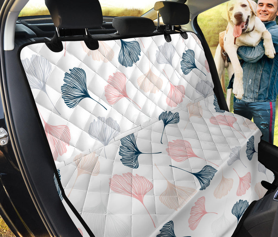 Black Gray Cream Coral Ginkgo Leaves Pattern Dog Car Seat Covers