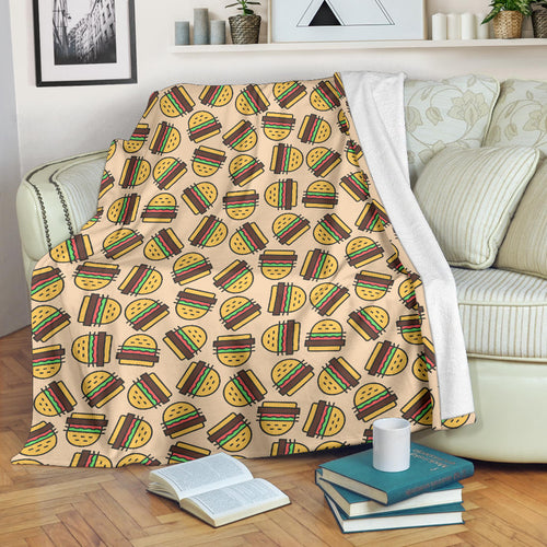 Hamburger Pattern Print Design 01 Premium Blanket