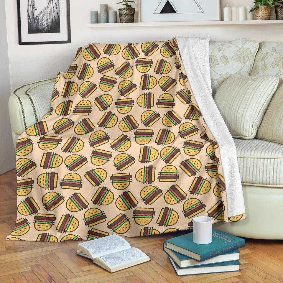 Hamburger Pattern Print Design 01 Premium Blanket