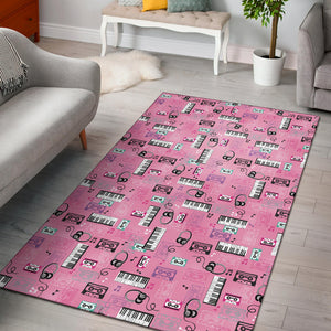 Piano Pattern Print Design 01 Area Rug
