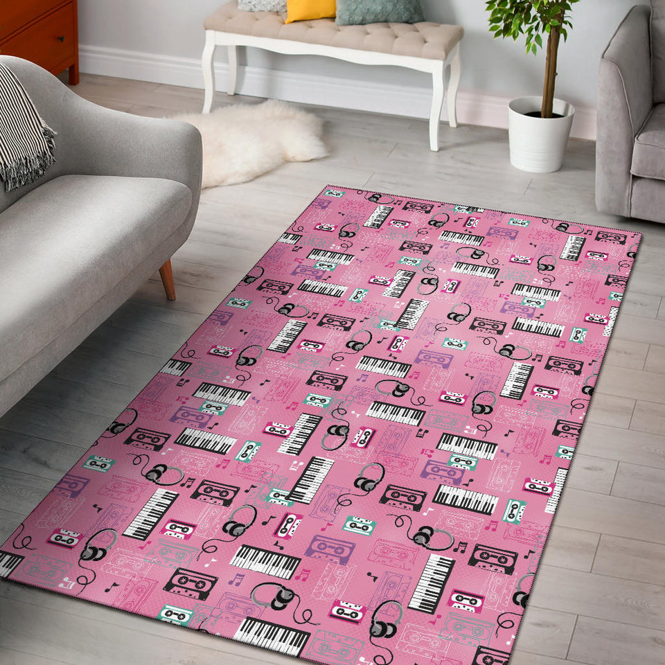 Piano Pattern Print Design 01 Area Rug