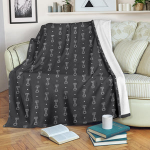Engine Piston Black Background Pattern Print Design 02 Premium Blanket