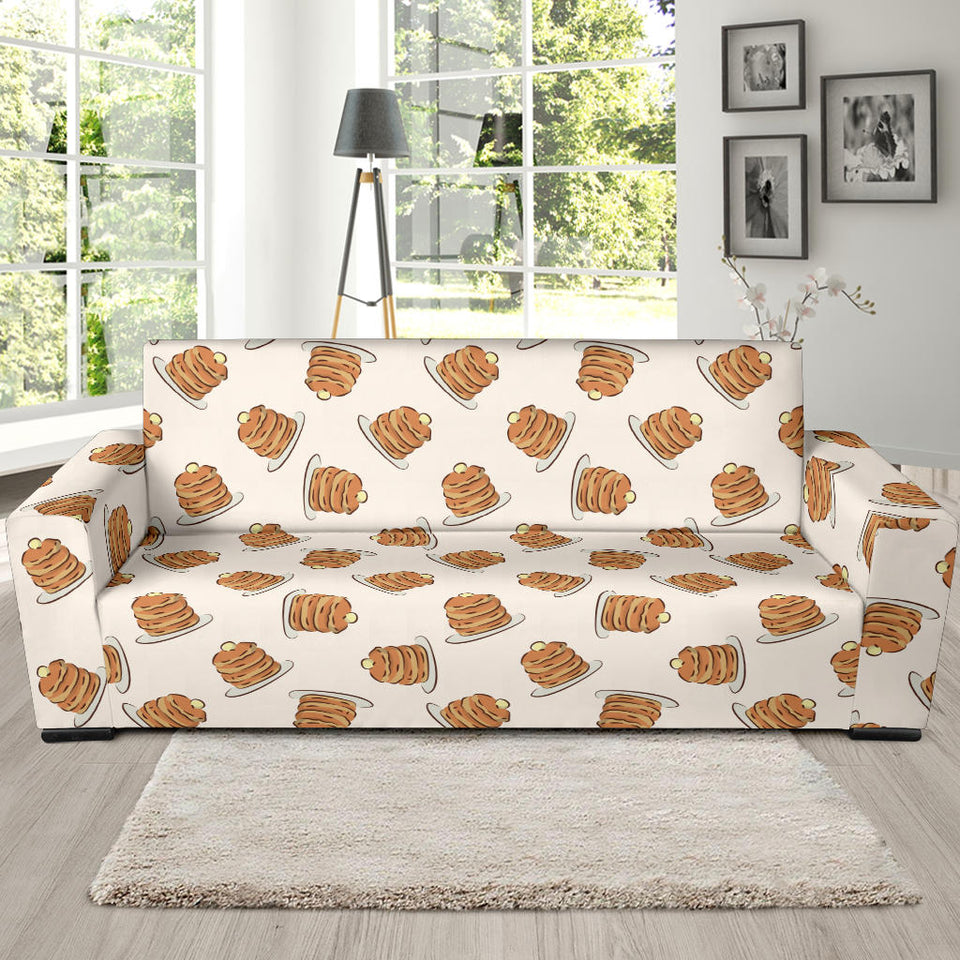 Pancake Pattern Print Design 01  Sofa Slipcover