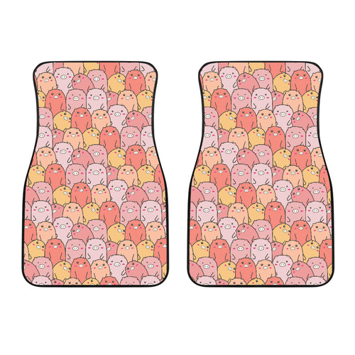 Pig Pattern Print Design 04 Front Car Mats