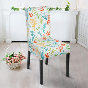 Coral Reef Pattern Print Design 02 Dining Chair Slipcover