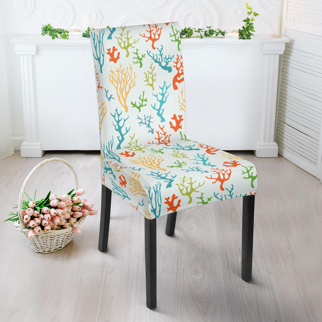 Coral Reef Pattern Print Design 02 Dining Chair Slipcover