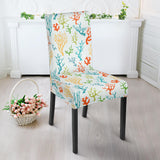 Coral Reef Pattern Print Design 02 Dining Chair Slipcover