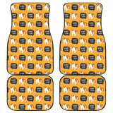 English Bulldog Pattern Print Design 04 Front and Back Car Mats