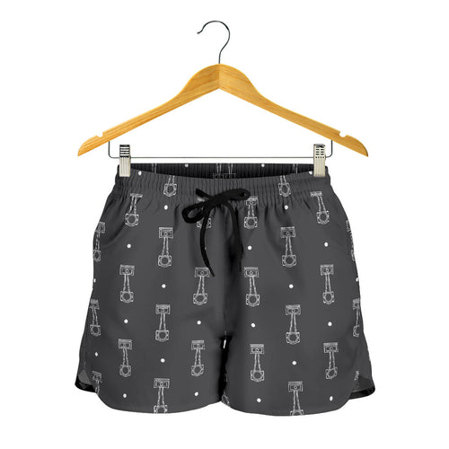 Engine Piston Black Background Pattern Print Design 02 Women Shorts