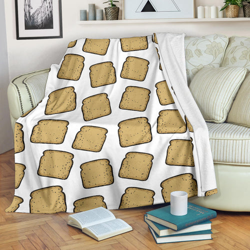 Bread Toast Pattern Print Design 03 Premium Blanket