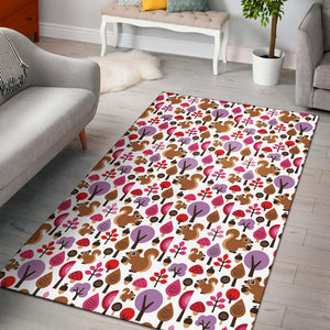 Squirrel Pattern Print Design 02 Area Rug
