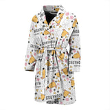 Greyhound Pattern Print Design 03 Men's Bathrobe
