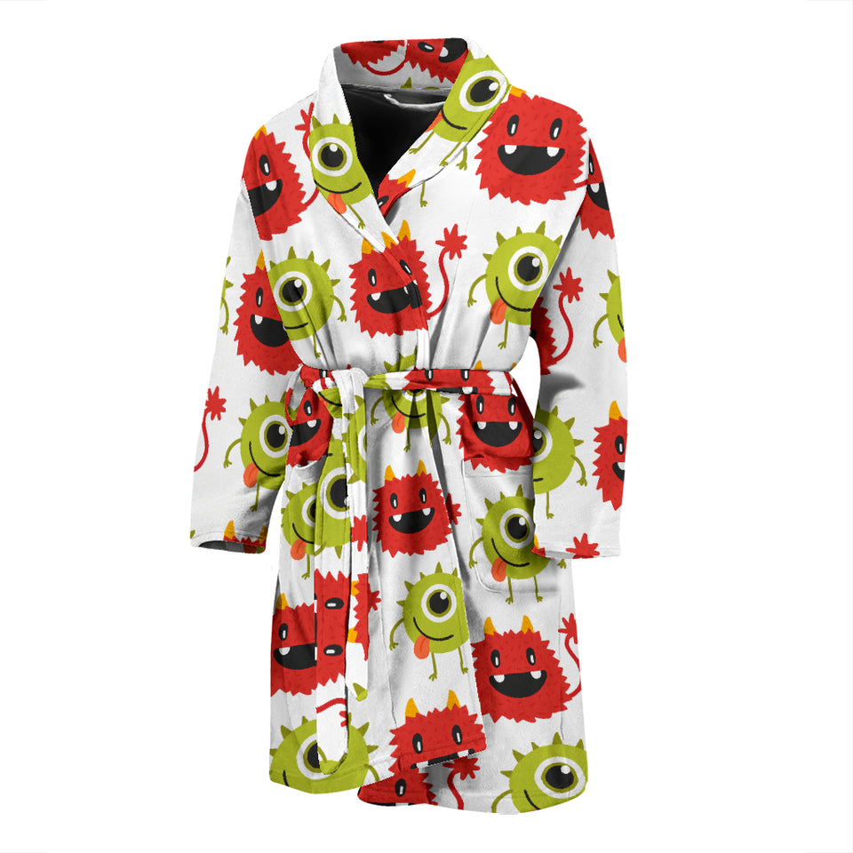 Alien Pattern Print Design 05 Men's Bathrobe