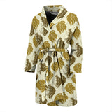Lion Pattern Print Design 02 Men's Bathrobe