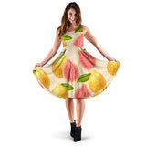 Beautiful Guava Pattern Sleeveless Midi Dress