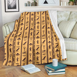 Egypt Hieroglyphics Pattern Print Design 02 Premium Blanket