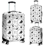 Crows Floral Wreath Rabbit Pattern Luggage Covers