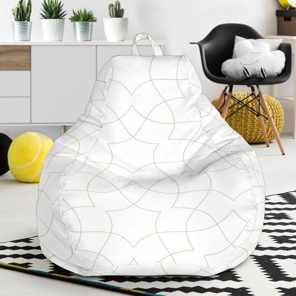 Arabic White Pattern Bean Bag Cover