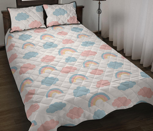 Cute rainbow clound pattern Quilt Bed Set