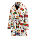 Corgi Christmas Pattern Women'S Bathrobe
