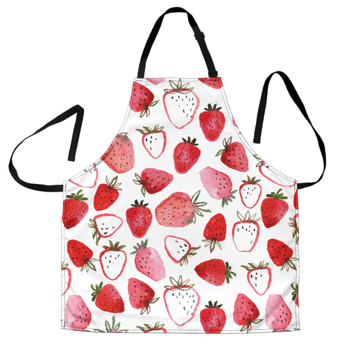 Watercolor Hand Drawn Beautiful Strawberry Pattern Adjustable Apron