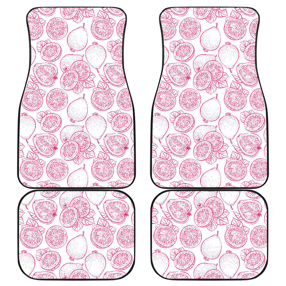 Sketch Guava Pattern Front And Back Car Mats