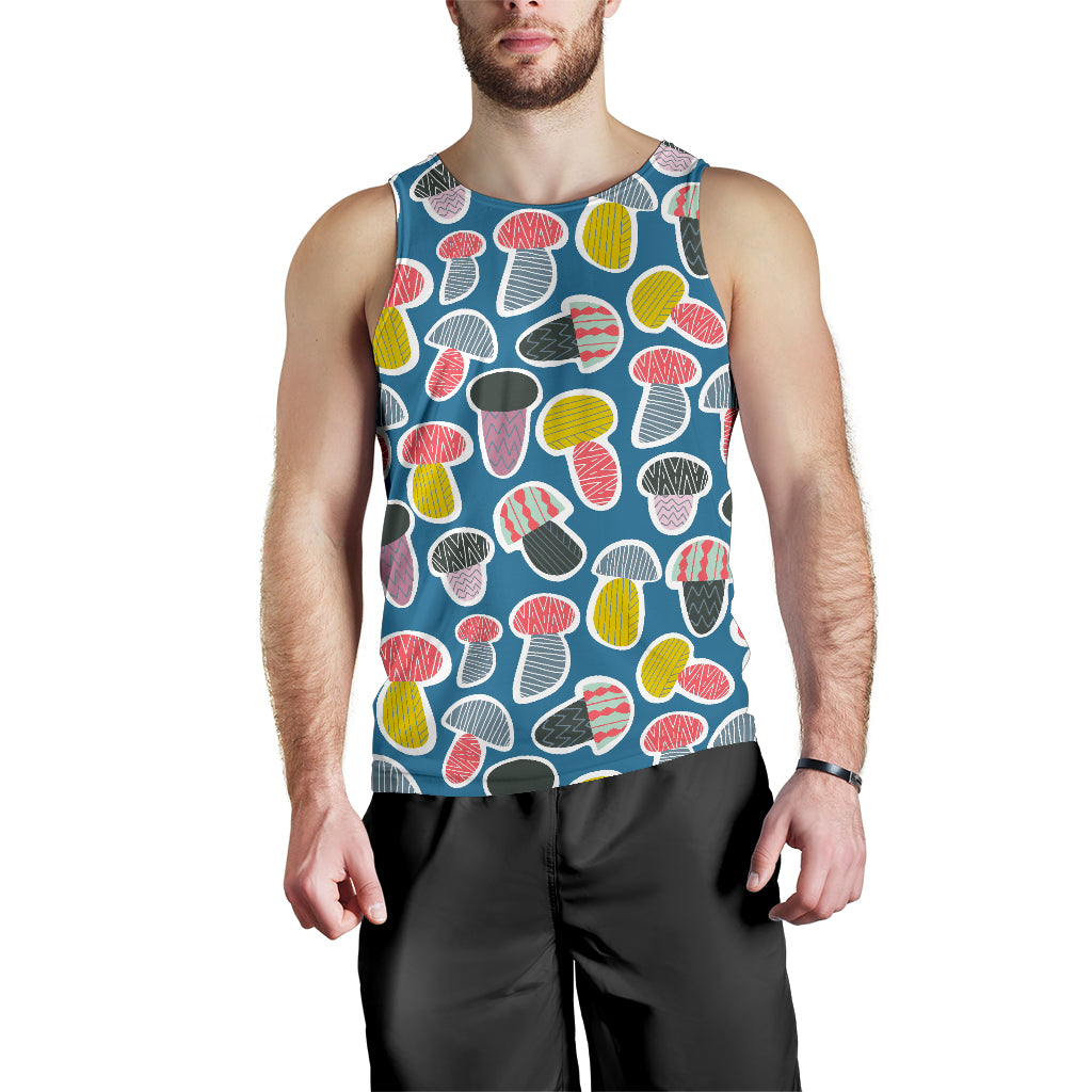 Colorful mushroom design pattern Men Tank Top
