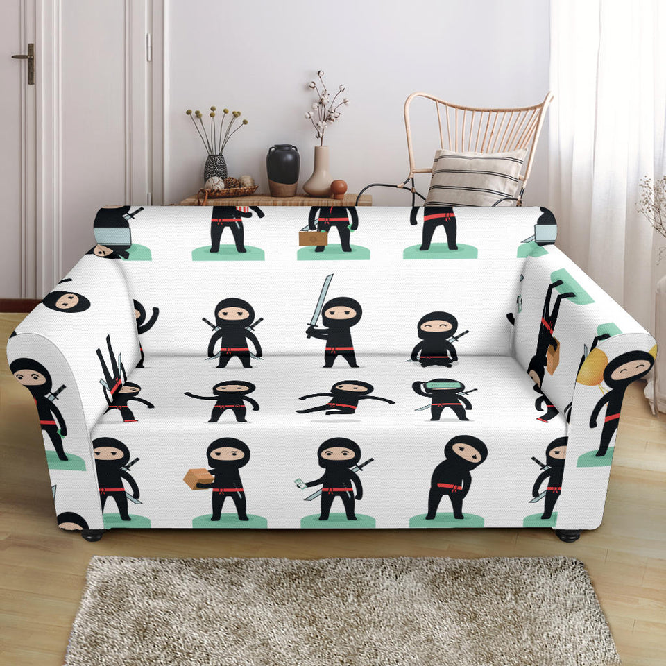 Cute Ninja Katana Sword Pattern Loveseat Couch Slipcover