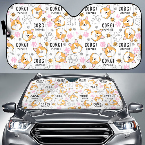 Corgi Dog Pattern Car Sun Shade