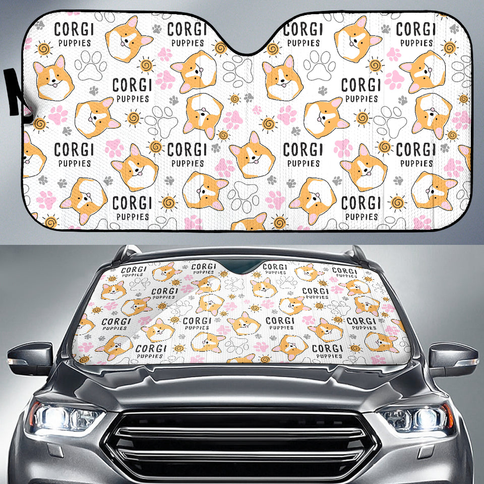 Corgi Dog Pattern Car Sun Shade